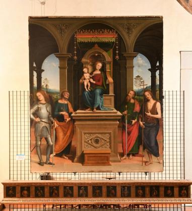 Le cornici ritrovate della pala di Gerino Gerini a Pistoia slide