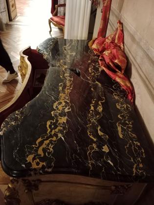 Progetto di restauro della lastra di marmo portoro pluri fratturata del cassettone ligneo della Camera da letto del Re, Musei Nazionali di Genova - Palazzo Reale slide