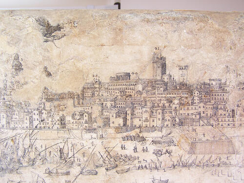 Museo Regionale di Trapani Agostino Pepoli-  “Veduta della città di Trapani” – Disegno a penna e inchiostro su carta – Inizi del XVIII secolo slide