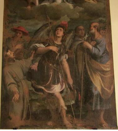 Dipinto olio su tela di Claudio Ridolfi 1630 ca:" Incoronazione della Vergine" slide