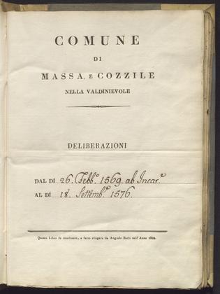 Archivio storico comune di Massa e Cozzile slide