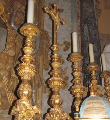Torcieri, Candelabri e gradino di Altare della Chiesa della Consolazione a Todi slide