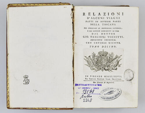 Relazioni dei viaggi in Toscana di Targioni Tozzetti, 1768-1779 (12 voll.) slide