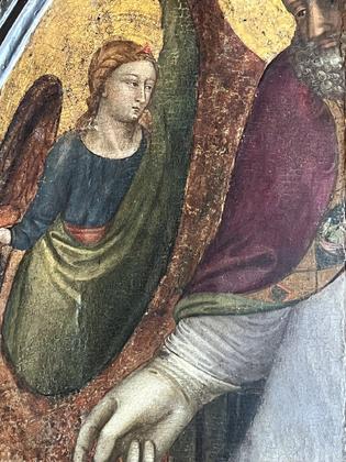 Lorenzo di Bicci (attr.), "Santo Vescovo in trono e donatori", secc. XIV-XV slide