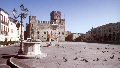 Pilastro lapideo con Leone alato di San Marco sito in Piazza Castello slide