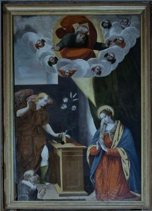 Restauro di dipinti su tela . Chiesa di Santa Colomba - Mogliano (MC) slide