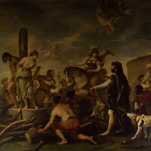Luca Giordano, Clorinda salva Olindo e Sofronia dal rogo, olio su tela