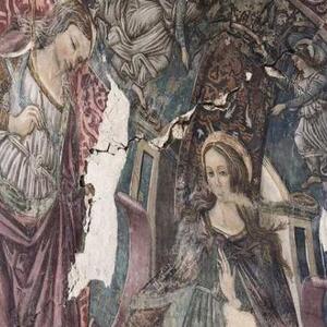 Affresco di Santa Caterina dalla Chiesa di Santa Maria della Misericordia Accumoli